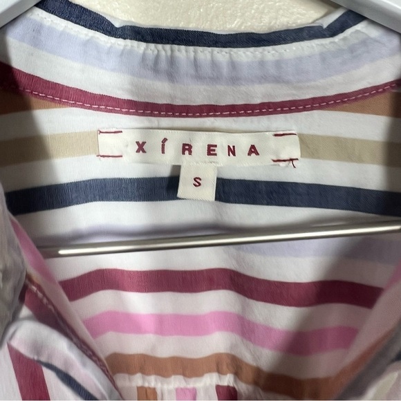Xirena Womens Multicolor Stripe Le Marais Channing Button Up Shirt Size Small - Picture 4 of 8
